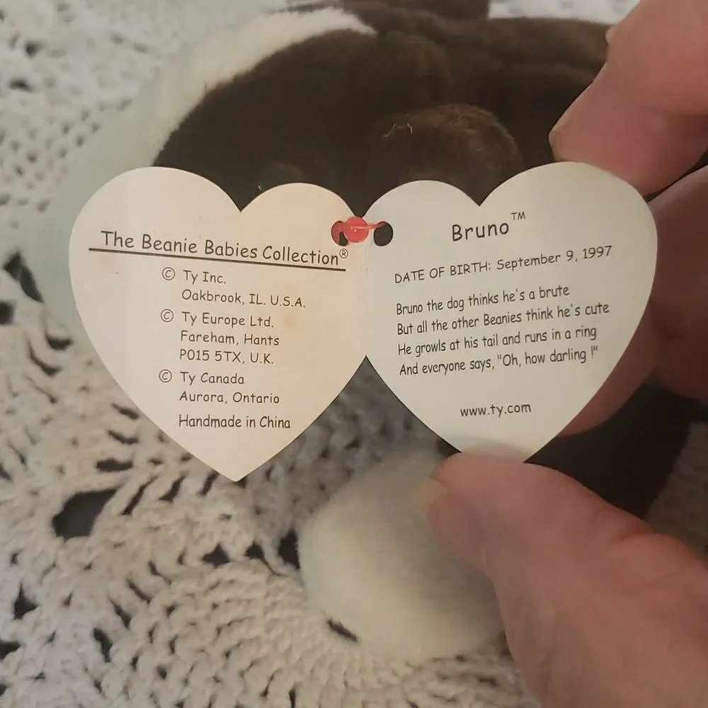 Vintage 1997 Ty Beanie Baby BRUNO the Terrier Dog